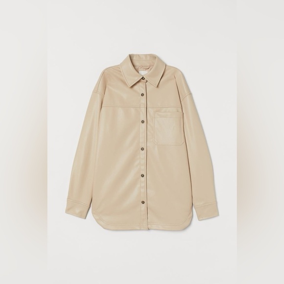 H&M Faux Leather Shirt Jacket - Picture 12 of 14